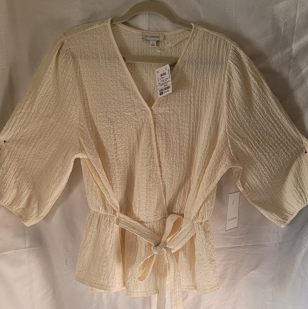 Calligraphie Brand Cream Textured Blouse 60